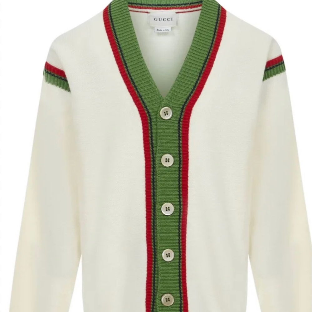 Gucci kid Web stripe cardigan